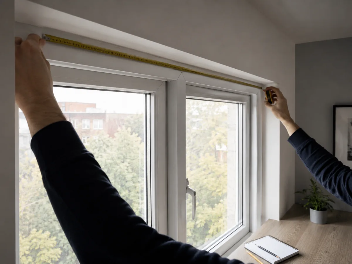 Medición de una ventana antes de instalar un estor motorizado