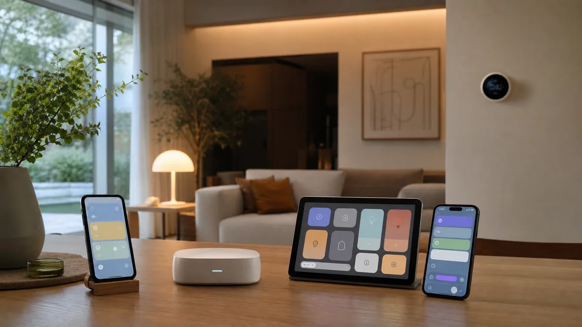 Un mismo hogar Matter gestionado por varios móviles, asistentes y un hub central