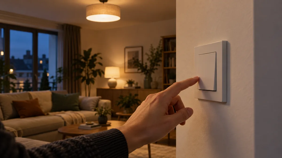 Interruptor de pared manejando bombillas inteligentes sin cortarles la corriente